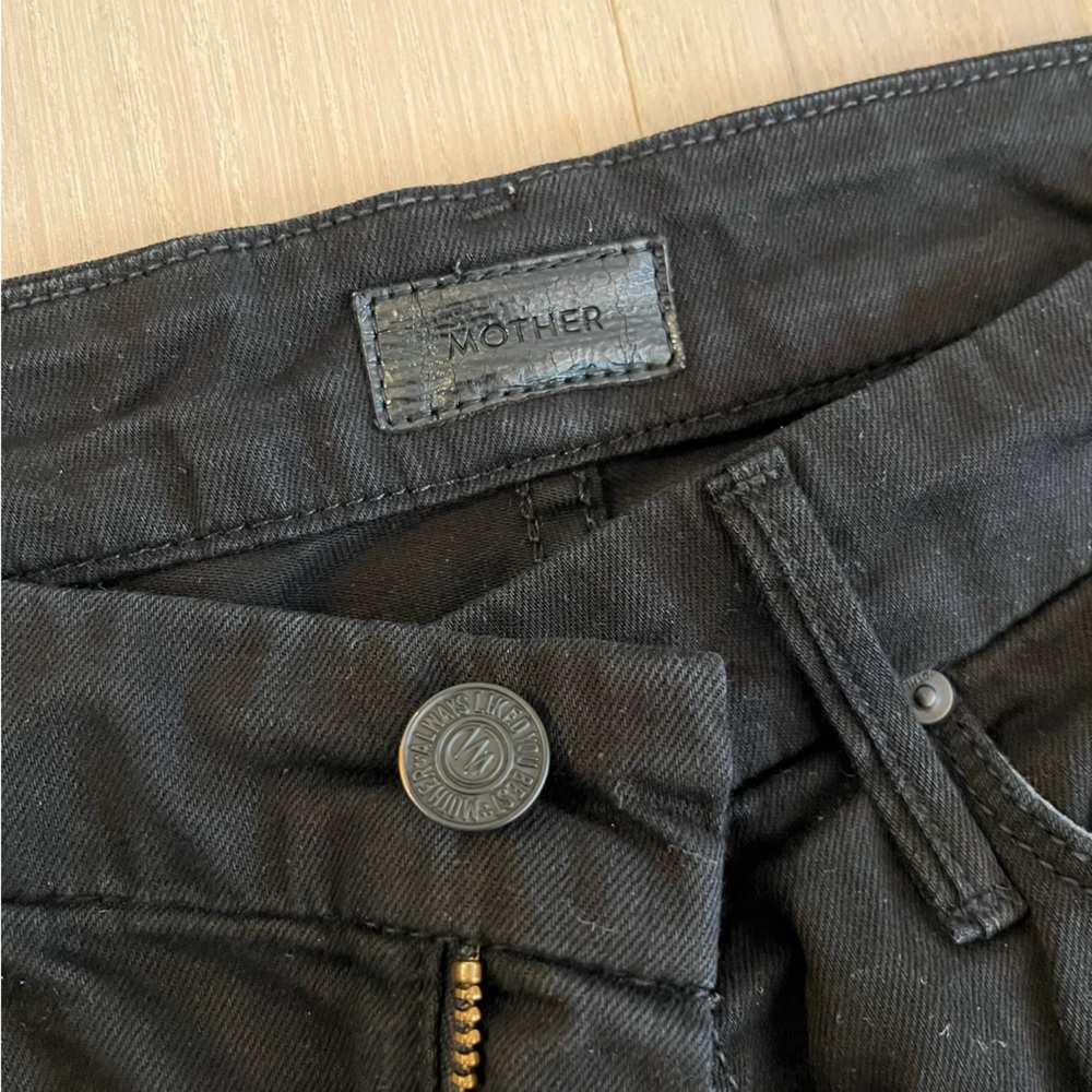 Mother looker ankle fray black jeans 25 - Picture 4 of 10
